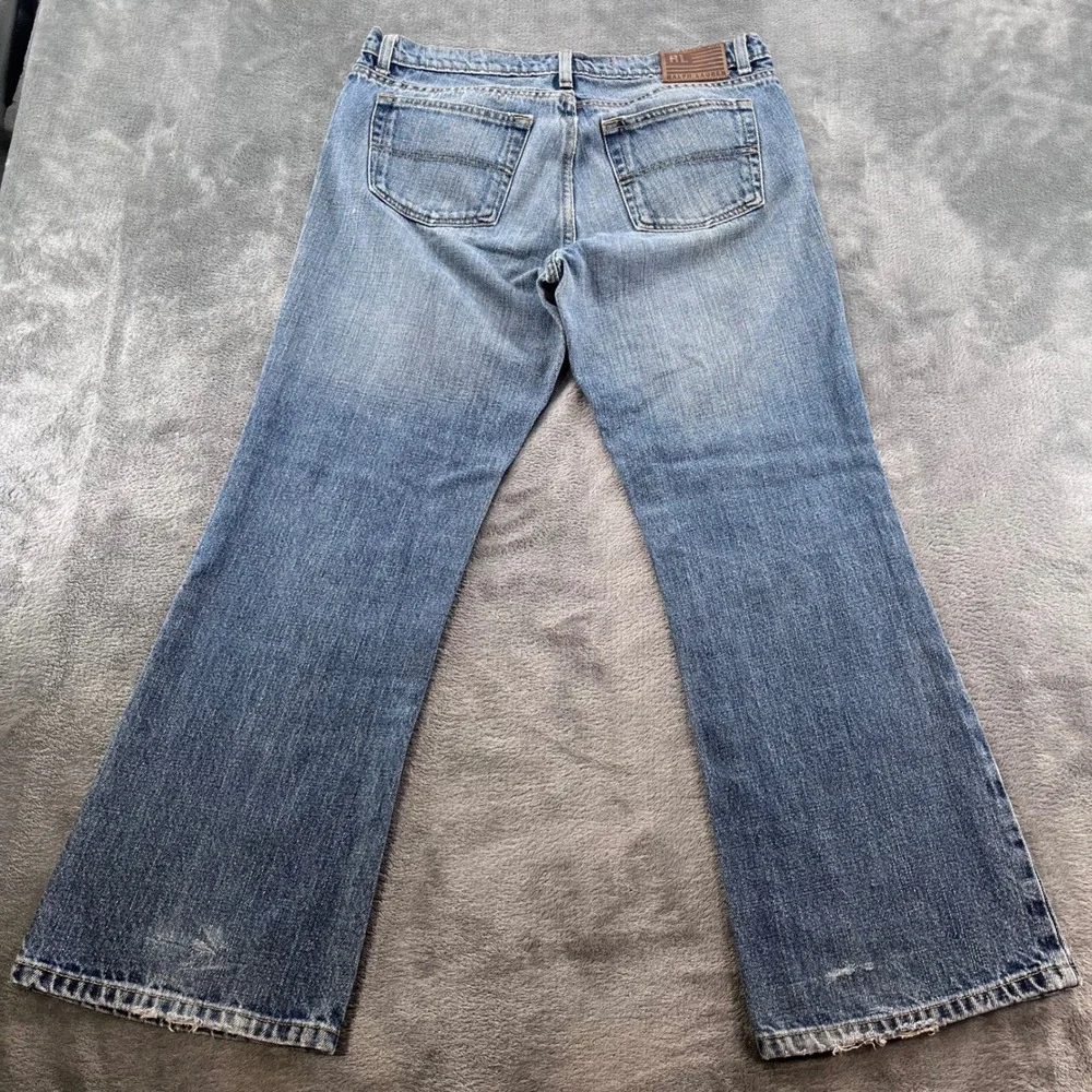 Polo Ralph Lauren Bootcut Jeans Mens 33x28 Medium Wash Distressed Denim Blue